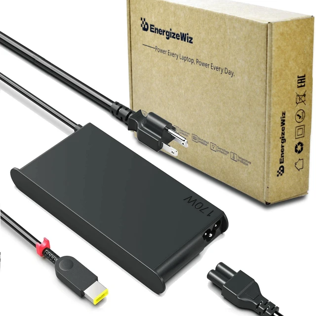 Main image of Energizewiz 170W Charger 20V 8.5A for Lenovo Legion Slim 5 Yoga Pro 9i ThinkPad X1 Extreme P16 P16v IdeaPad Pro 5 LOQ 15APH8 6IRH8 15IRX9 15AHP9 ADL1703c3a USB Rectangular Tip