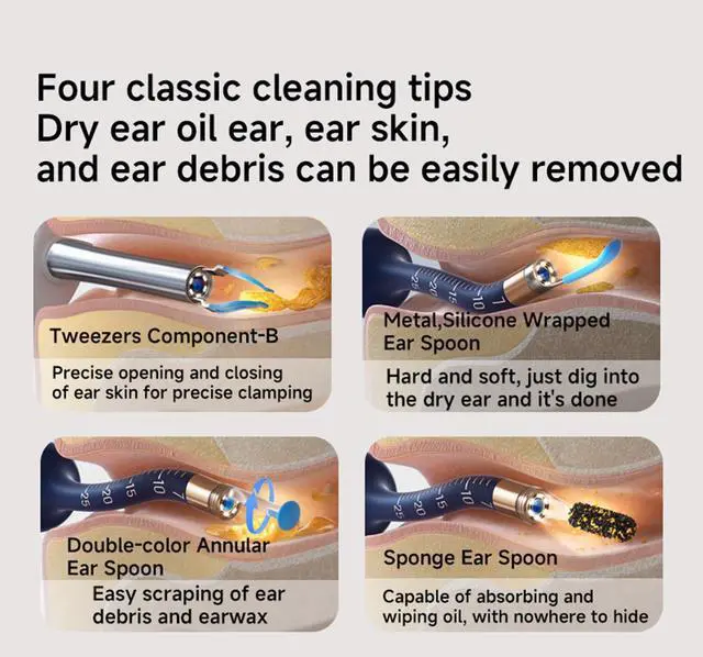 Alt view image 7 of 7 - BEBIRD E33R Flexible Ear Wax Removal Tool Camera Wireless Smart Visual Ear Cleaning Kit