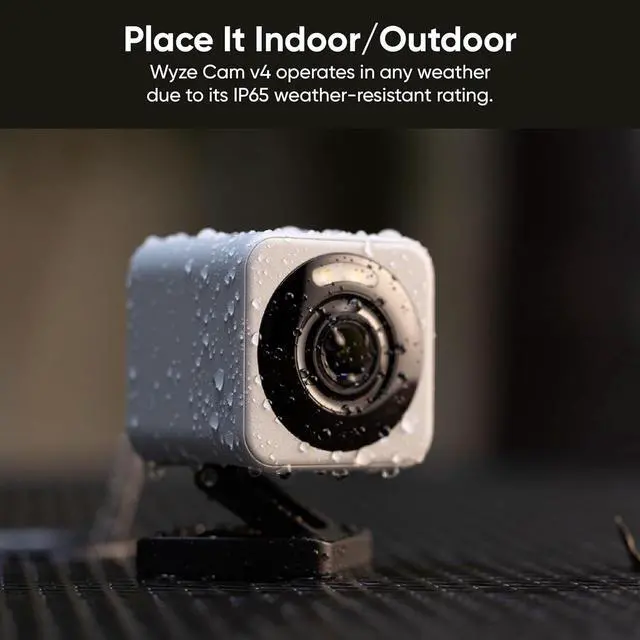 Alt view image 7 of 7 - WYZE Cam v4, 2.5K WiFi Security Camera, Indoor/Outdoor Cameras for Home Security, Pet Camera/Baby Monitor, Motion Activated Spotlight/Siren, Color Night Vision, 2-Way Audio, Works with Alexa & Google