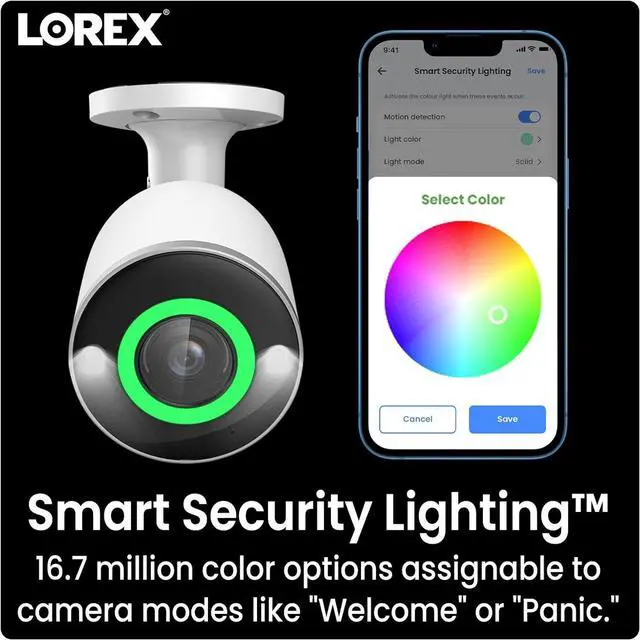 Alt view image 4 of 7 - Lorex 4K Deterrence Bullet AI PoE IP Wired Add-On Metal Home Security Camera - Smart Security Lighting, Color Night Vision, and Smart Motion Detection Plus