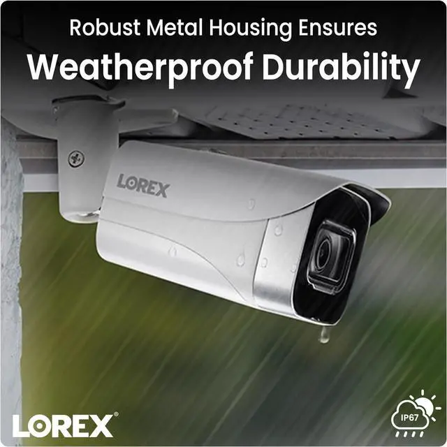 Alt view image 3 of 6 - Lorex Fusion 4K Metal Bullet Camera  PoE Wired Home Security Add-On Camera - Motion Detection, Color Night Vision, Long Range IR, Weatherproof, Ultra HD Indoor & Outdoor Surveillance (White)