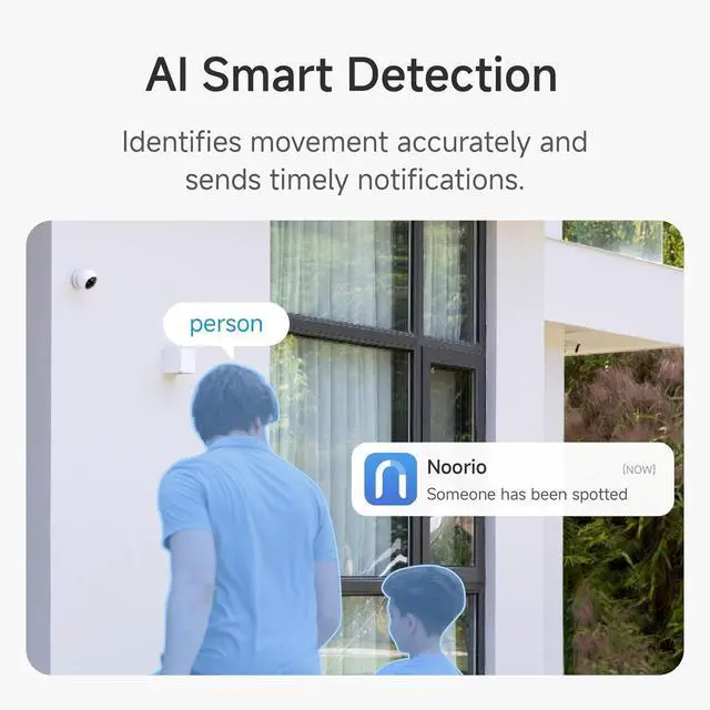 Alt view image 6 of 7 - Noorio Security Cameras Wireless Outdoor/Indoor Magnetic, Cameras for Home Security Battery Powered, 1080P AI Motion Detection 2.4G WiFi Security Camera Outdoor, 8GB Free Local Storage MagCam, B200-SE