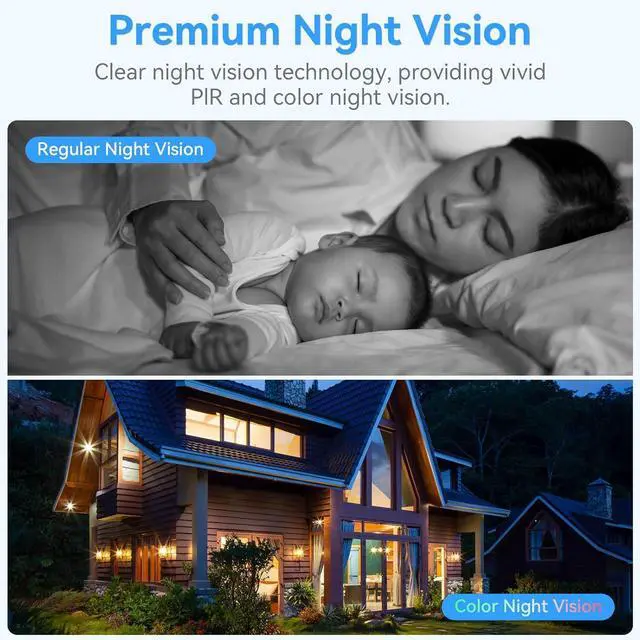 Alt view image 5 of 7 - Magnetic Security Camera Wireless - 2Pack AI Motion Detection, 2K HD Video, Battery Powered, Ease of Setup, 2-Way Audio,IR Color Night Vision, Waterproof, Outdoor & Indoor Surveillance
