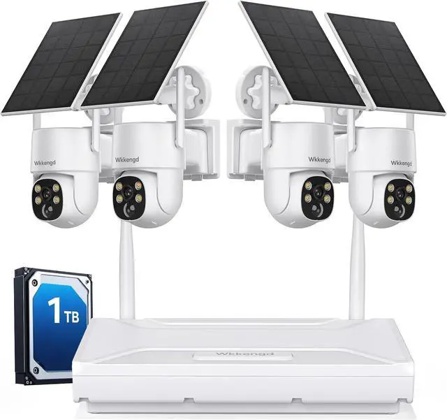 Main image of Gadpiparty Solar Security Camera System Outdoor: Blacklight True Full Color Night Vison 10CH 1TB HDD WiFi6 NVR 2K Solar Powered PTZ Wireless Surveillance Camera F1.0 Super Aperture Advanced 1/1.8''Se