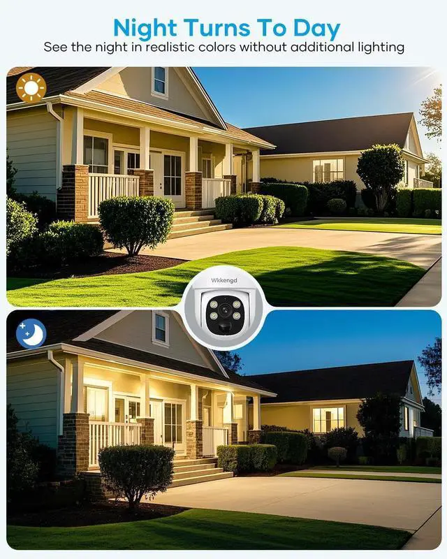 Alt view image 2 of 7 - Gadpiparty Solar Security Camera System Outdoor: Blacklight True Full Color Night Vison 10CH 1TB HDD WiFi6 NVR 2K Solar Powered PTZ Wireless Surveillance Camera F1.0 Super Aperture Advanced 1/1.8''Se