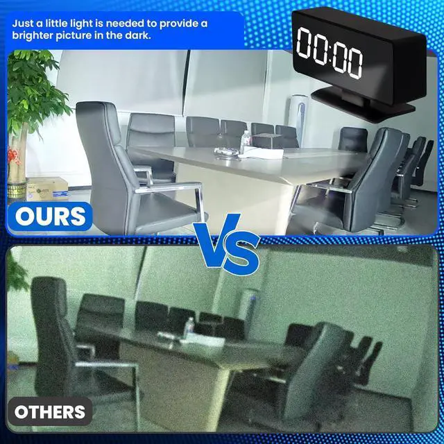 Alt view image 2 of 6 - Clock Camera - Full HD 4k Wireless Camera - WiFi Nanny Cam for Home Indoor Security - WiFi & Bluetooth Connection Full Color Night Vision