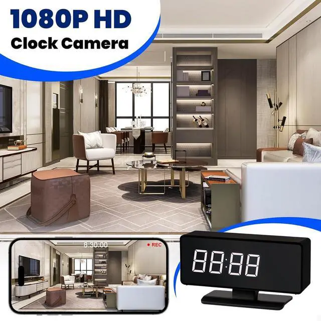 Alt view image 5 of 6 - Clock Camera - Full HD 4k Wireless Camera - WiFi Nanny Cam for Home Indoor Security - WiFi & Bluetooth Connection Full Color Night Vision