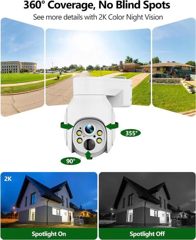 Alt view image 3 of 7 - Gadpiparty Solar Security Cameras Outdoor Wireless, 3 Cam-Kit, 5G&2.4G WiFi 10CH NVR, No Subscription, Solar-Powered Home Security Cameras System with 360° Pan&Tilt,Motion Detection,2K Color Night Vi