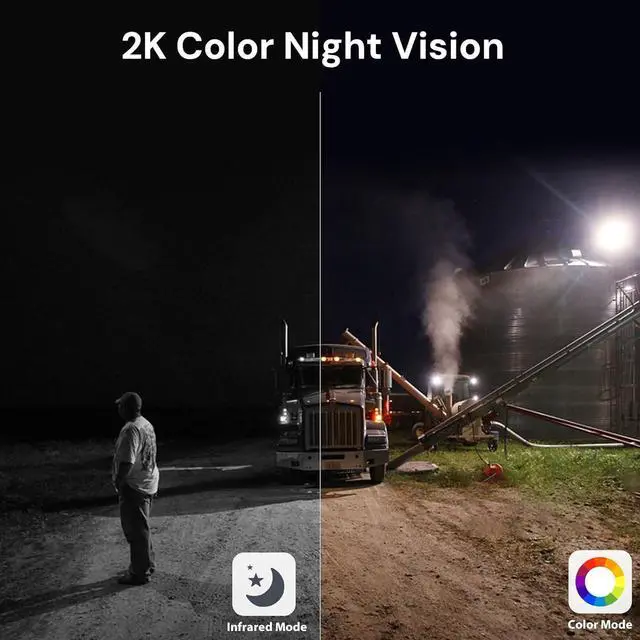 Alt view image 7 of 7 - 4G LTE Cellular Security Camera Wireless Outdoor, No WiFi Needed, 2K Color Night Vision, 360° View Pan/Tilt, 2 Way Talk, PIR Motion Sensor, Built-in SIM Card (Support Verizon/AT&T/T-Mobile)