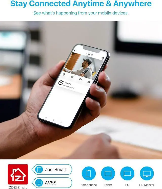 Alt view image 6 of 7 - Gadpiparty ZOSI 16CH 4K PoE Home Security Camera System Outdoor Indoor,H.265+ 16 Channel 8MP CCTV NVR with 4TB HDD for 24/7 Recording,10 x 5MP PoE IP Cameras,Night Vision,Motion Detection,Remote Acce