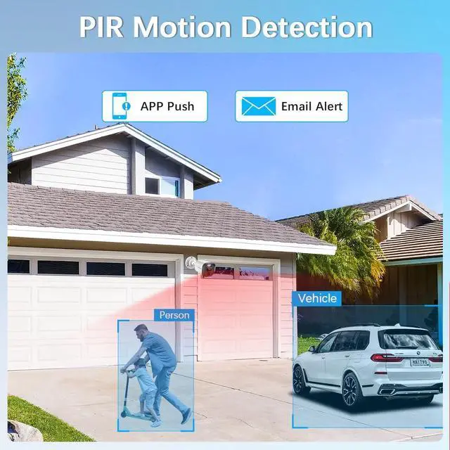 Alt view image 5 of 7 - Gadpiparty 90ft Super Night Vision 5MP Outdoor Wired Security Camera System, Home Video Surveillance Systems, CCTV Cameras with DVR Recorder
