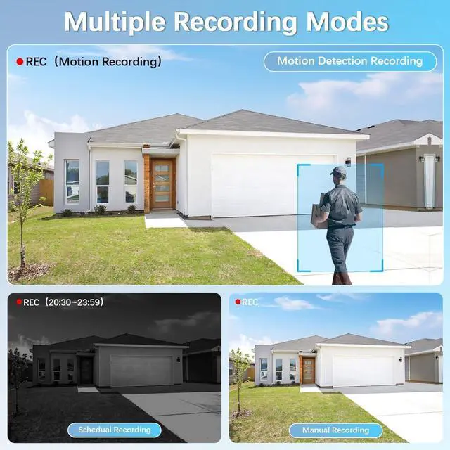 Alt view image 7 of 7 - Gadpiparty 90ft Super Night Vision 5MP Outdoor Wired Security Camera System, Home Video Surveillance Systems, CCTV Cameras with DVR Recorder