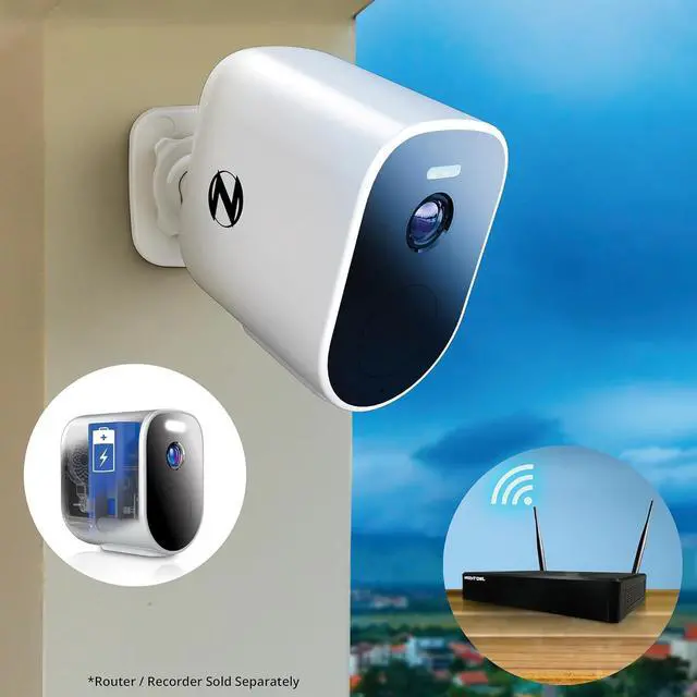 Alt view image 4 of 7 - Night Owl Wire Free 2K HD Indoor/Outdoor Deterrence Cameras with 2-Way Audio (2-Pack)