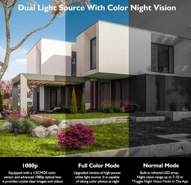Alt view image 6 of 7 - Solar Security Cameras Wireless Outdoor, 2K 3MP Pan Tilt 355° View IP65 Waterproof Rechargeable Battery Powered PTZ WiFi Camera with PIR, Color Night Vision,2-Way Talk,Cloud/SD