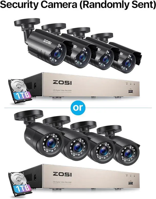 Alt view image 4 of 7 - Gadpiparty ZOSI 3K Lite Security Camera System with AI Human Vehicle Detection,H.265+ 8CH HD TVI Video DVR Recorder with 8X HD 1920TVL 1080P Indoor Outdoor Weatherproof CCTV Cameras,Remote Access,1TB