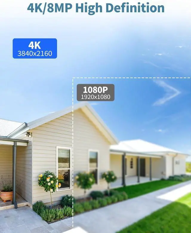 Alt view image 6 of 7 - Gadpiparty OHWOAI Motion Tracking & 2-Way Audio Extend Wired PTZ Cameras POE Security Camera System,4K/8.0 Megapixel Home Video Surveillance Systems
