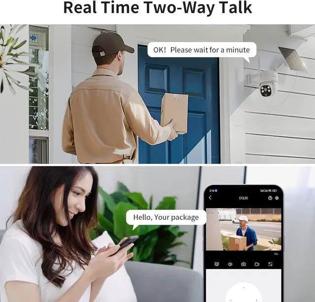 Alt view image 7 of 7 - Gadpiparty Home Solar Securiy Camera System, 6pcs PTZ Wireless Battery Powered Surveillance Cameras, 10CH Monitor NVR with 500G HDD, Human Detection Outdoor Solar Wireless CCTV Kits