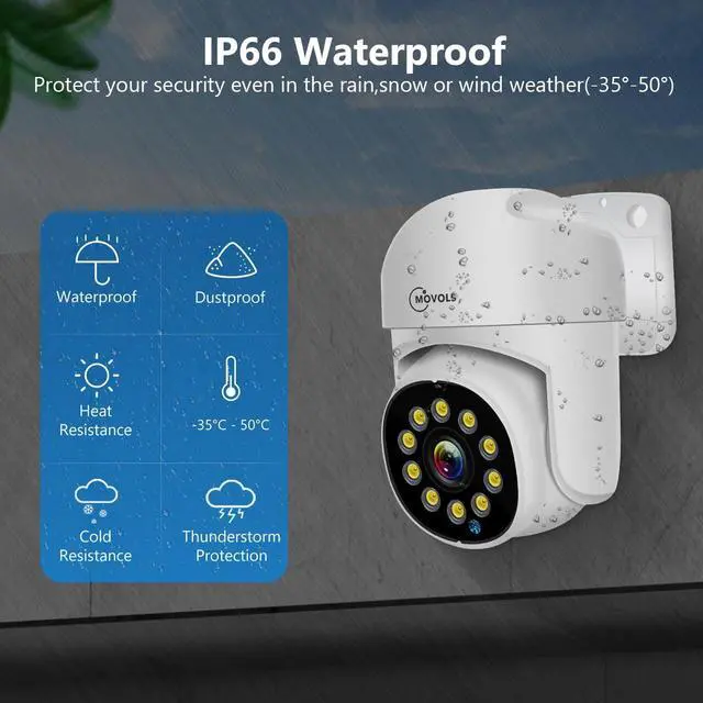 Alt view image 5 of 7 - Gadpiparty MOVOLS PoE Security Camera System, 12 x 8MP(4K) Pan/Tilt PoE 360 Camera Outdoor, Person/Vehicle Detect, Spotlight Siren, Color Night Vision, 8CH 8MP NVR with 2TB HDD