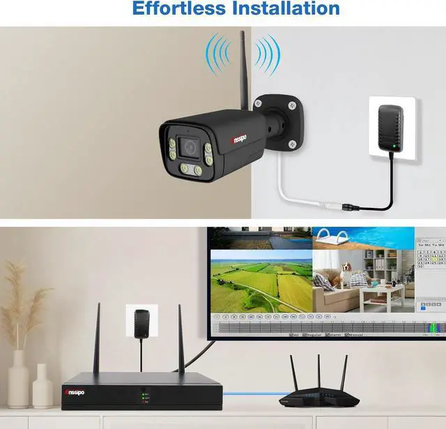 Alt view image 2 of 6 - Gadpiparty 4K Wireless Wi-Fi Home Camera System for Outdoor Indoor House Security, 4pcs Surveillance Camera with Dual Warning, AI Detection, Color Night Vision,2 Way Audio, 4K 8CH NVR with 1TB HDD 24