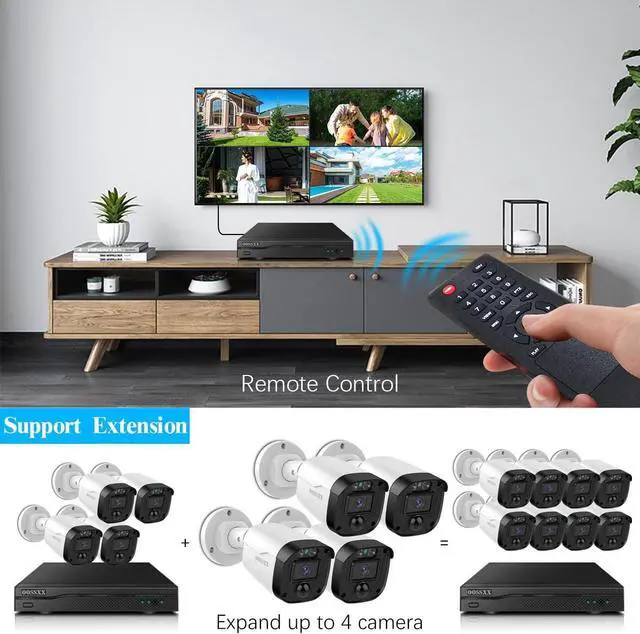 Alt view image 3 of 7 - Gadpiparty Full HD 5MP Definition &122° Ultra Wide-Angle Wired Security Camera System Outdoor Home Security Cameras CCTV Camera Security System Outside Surveillance Video Equipment Indoor