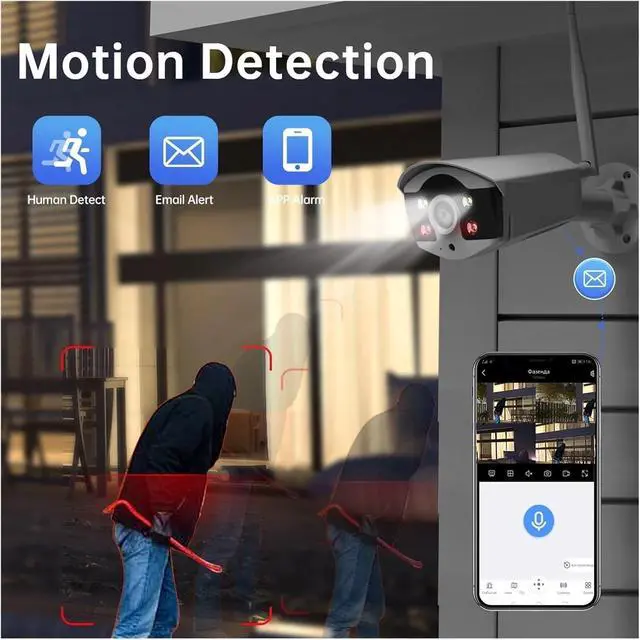 Alt view image 4 of 7 - Gadpiparty 3MP 5MP WiFi CCTV System 10CH NVR Security Camera System Two Way Audio Outdoor Wireless IP Cameras Video Surveillance Kit(None,10CH 3MP 4 Cameras)