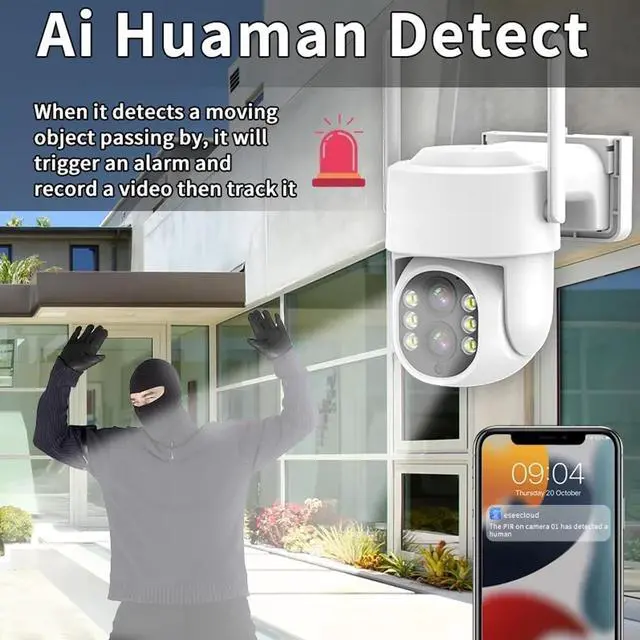 Alt view image 2 of 7 - Gadpiparty 3MP Wireless WiFi Security Cameras System, 10X Zoom Surveillance NVR Kit with with 2 Way Audio, Color Night Vision, Motion Detection, for Indoor and Outdoor