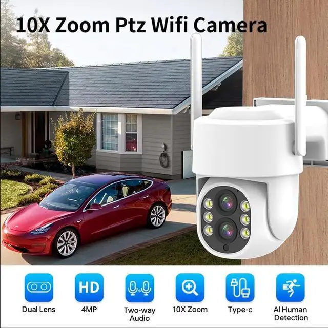 Alt view image 3 of 7 - Gadpiparty 3MP Wireless WiFi Security Cameras System, 10X Zoom Surveillance NVR Kit with with 2 Way Audio, Color Night Vision, Motion Detection, for Indoor and Outdoor