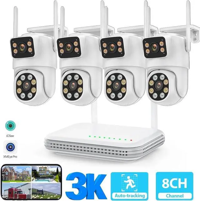 Alt view image 2 of 7 - Gadpiparty WiFi Kit IP Camera 6MP HD 8CH Dual Lens Security Protection Smart System NVR Recorder Video Surveillance Cam(2T,8CH NVR 4PCS Camera_A/U)