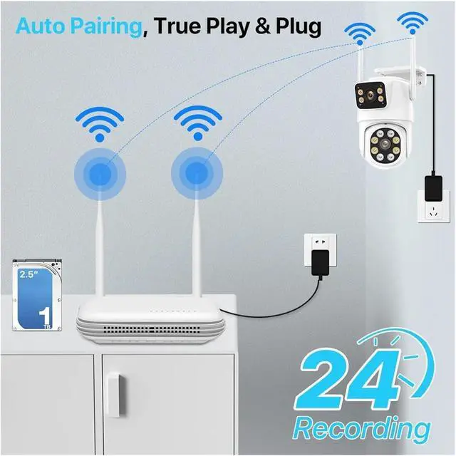 Alt view image 3 of 7 - Gadpiparty WiFi Kit IP Camera 6MP HD 8CH Dual Lens Security Protection Smart System NVR Recorder Video Surveillance Cam(2T,8CH NVR 4PCS Camera_A/U)