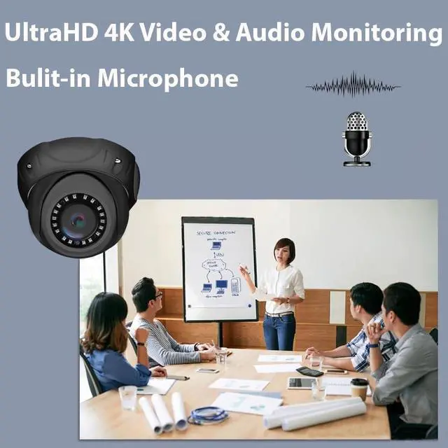Alt view image 6 of 7 - Gadpiparty GW Security 8 Channel 12MP NVR 4K H.265+ AI Human & Vehicle Detection Surveillance Security Camera System with 4 UltraHD 4K 8MP IP PoE Microphone Dome Security Cameras (Grey)
