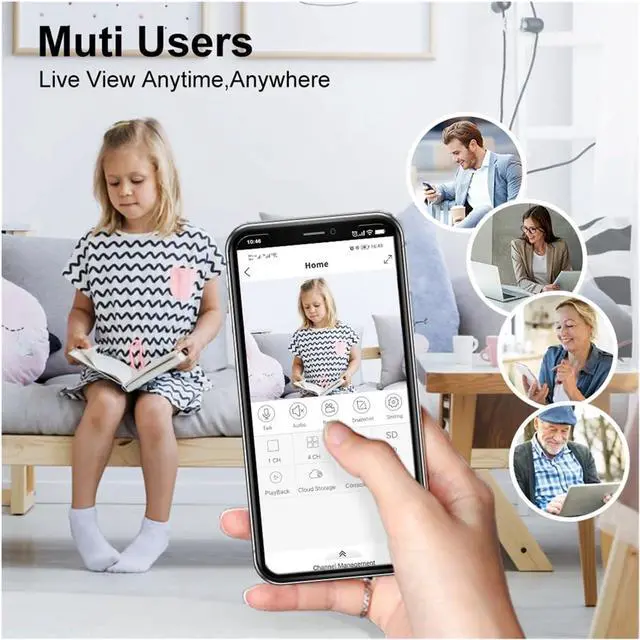 Alt view image 5 of 7 - Gadpiparty 3MP 5MP HD Wireless CCTV System Two Way Audio Waterproof WiFi IP Security Camera 8CH NVR Video Surveillance Kit(None,8CH NVR 2Pcs Cam 5MP)