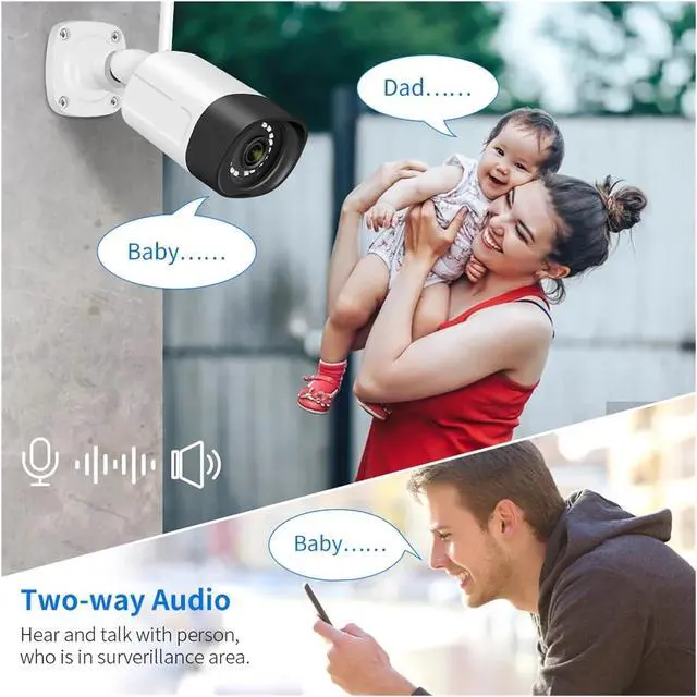 Alt view image 4 of 7 - Gadpiparty 5MP WiFi Surveillance Camera System Color Night Vision P2P Wireless Street Security CCTV Camera Kit 10CH Wireless NVR Set(None,10)