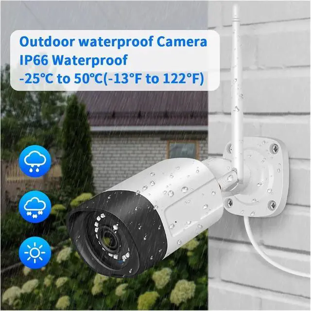 Alt view image 5 of 7 - Gadpiparty 5MP WiFi Surveillance Camera System Color Night Vision P2P Wireless Street Security CCTV Camera Kit 10CH Wireless NVR Set(None,10)