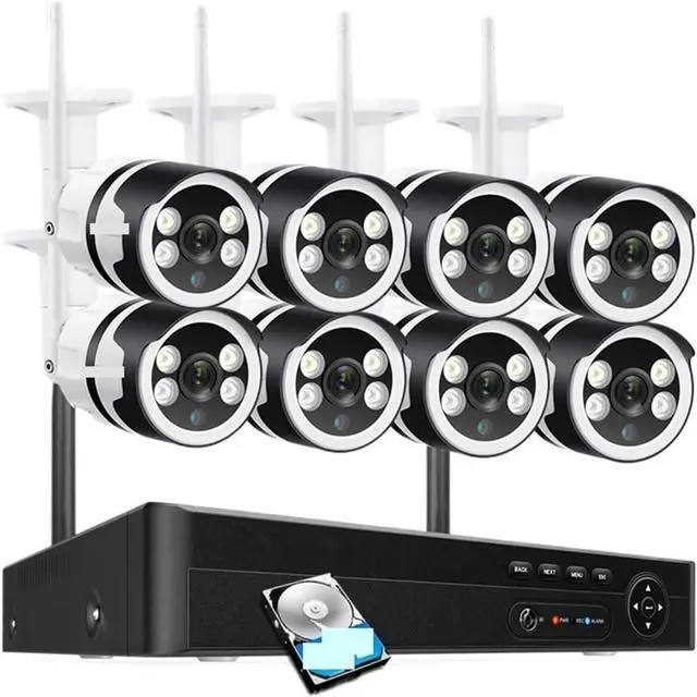 Alt view image 2 of 7 - Gadpiparty 3MP 5MP HD Wireless CCTV System Two Way Audio Waterproof WiFi IP Security Camera 8CH NVR Video Surveillance Kit(None,8CH NVR 2Pcs Cam 5MP)