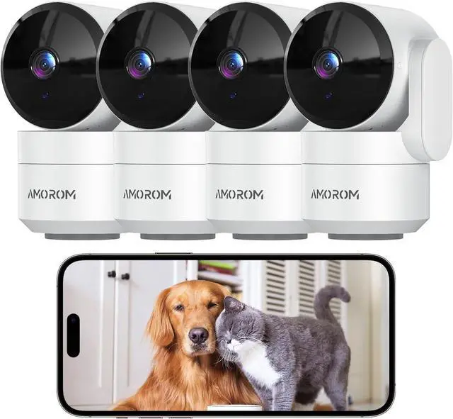 Main image of Pet Camera 360° Home Security Cameras with 2-Way Audio,Night Vision,Motion Detection,Dog Camera with Phone app,Pan/Tilt,Cloud & SD Card Storage,Compatible with Alexa/Google Home,2.4GHz Wi,4 Pack