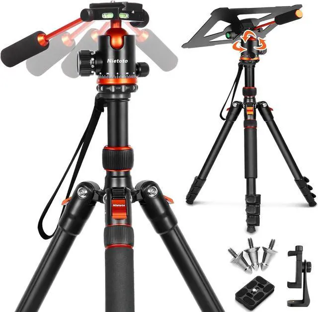 Main image of Camera Tripods & Projector Stand, 2 in1 Tripod for Camera with Removable Metal Tray, Heavy Duty Tripod for DSLR. Projector. Sheet Music and Tablet, Extra Metal Spikes and Carry Bag