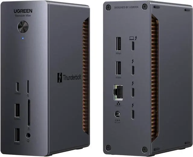 Alt view image 3 of 7 - UGREEN Revodok Max Thunderbolt 5 Dock 13-in-1 120Gbps 8K & Dual 6K60Hz 140W Charging Bundle with USB C to HDMI Cable 4K@60Hz 6.6FT Thunderbolt 4/3 to HDMI for Home Office