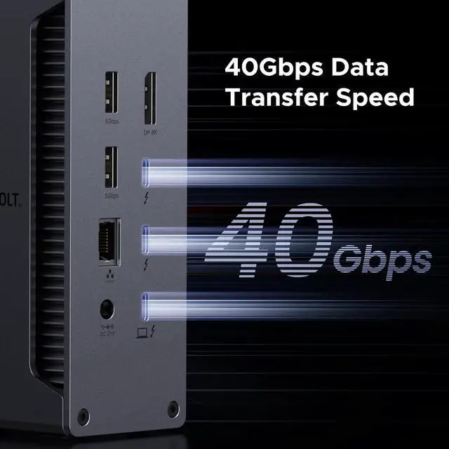 Alt view image 5 of 7 - UGREEN Thunderbolt 4 Dock Revodok Max 213 13-in-1 40Gbps Docking Station with Dual 4K@60Hz Single 8K Display, 90W Charging for Laptop, 2.5GbE, SD/TF 4.0 for MacBook Surface Pro and More