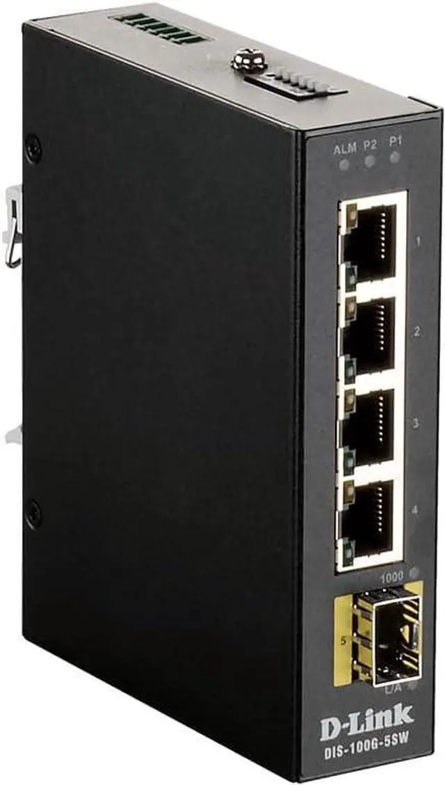 Main image of D-Link 5-Port Gigabit Industrial Unmanaged Switch | 4 10/100/1000BASE-T Ports + 1 SFP Ports | L2 | Fanless | Plug and Play (DIS-100G-5SW)