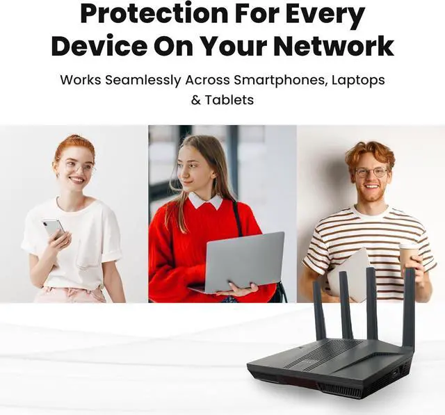 Alt view image 3 of 6 - Kibosh 3.0 Full Suite Internet Security & Parental Control WiFi 6 Router*, High-Speed Secure Router with VPN*, Family Safe Mobile for iOS/Android*, Dual-Layer Malware Protection, 2.5G WAN/LAN Ports
