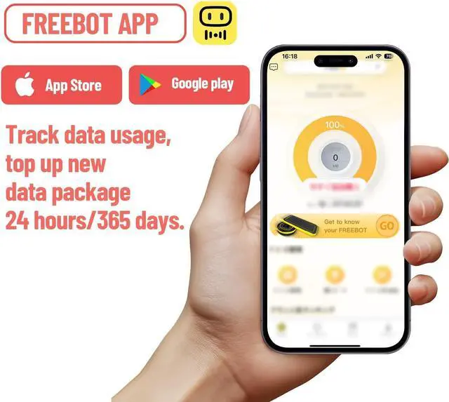 Alt view image 6 of 7 - FREEBOT 4G LTE Mobile Hotspot Router with Prepaid 5GB Global Data 365 Days, Portable WiFi for Travel in 150+ Countries, Local and International Router, Multi-Carrier No Contract SIM Card Needed