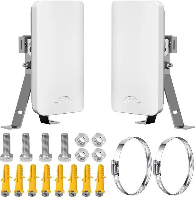 Alt view image 3 of 7 - Point-to-Point Wireless Internet Long Range Transmission for Starlink, Compatible with Starlink Ethernet Adapter for Wi-Fi Extender, Outdoor 5.8G 1.5 Kilometers, 12DBi High-Gain Antenna, 2-Pack