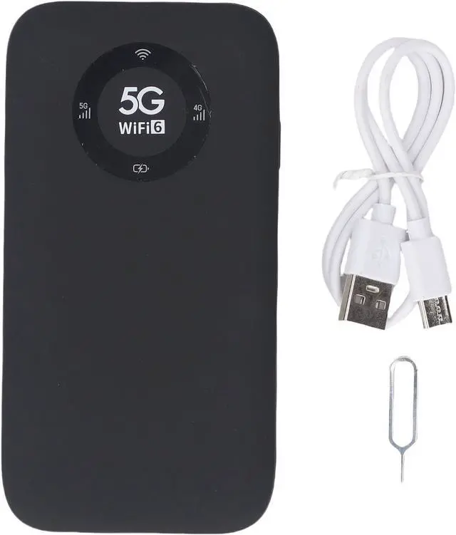 Main image of Dpofirs 5G WiFi 6 Mobile Hotspot, 5G Router with Sim Card Slot, Portable Travel Router Supports 16 Users, 7100mAh Battery, for Phone Tablet (Black)