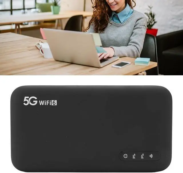 Alt view image 2 of 7 - 5G Mobile Hotspot, WiFi 6 Pocket WiFi with Sim Card Slot, Supports 16 Devices 5G Modem Router for Home Travel, 2.4GHz & 5.8GHz Double Band
