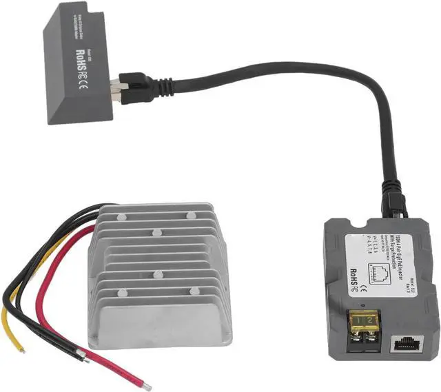 Main image of PoE Injector Kit, 150W 12V to 48V GigE PoE Injector, RJ45 Adapter for Satellite, Disk Cable Adapter to RJ45 to Router,Desktop,Laptop
