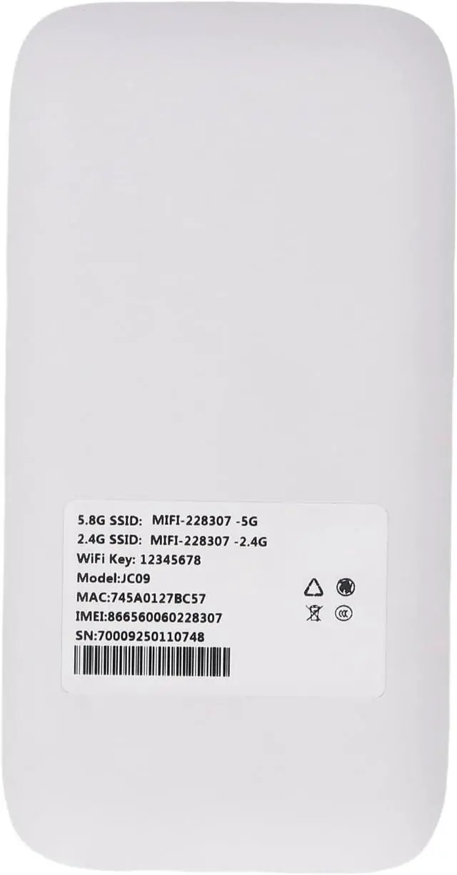 Alt view image 4 of 7 - VBESTLIFE 5G Mobile Hotspot, Portable WiFi 6 Router with SIM Card Slot, 7100mAh Battery, Wireless WiFi Support 16 Devices, for Travel (White)