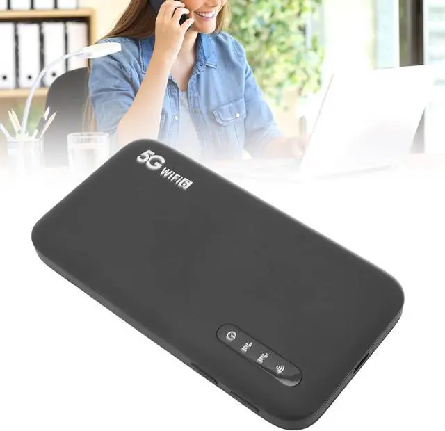 Alt view image 3 of 7 - 5G Mobile Hotspot, WiFi 6 Pocket WiFi with Sim Card Slot, Supports 16 Devices 5G Modem Router for Home Travel, 2.4GHz & 5.8GHz Double Band
