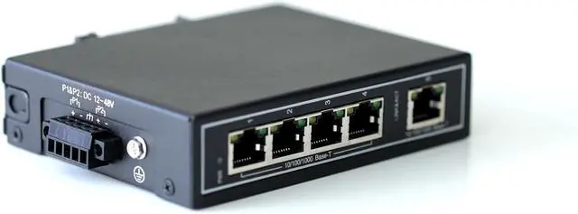 Alt view image 6 of 7 - WIWAV WDH-5GT-DC 10/100/1000Mbps Gigabit Unmanaged 5-Port Industrial Ethernet Switches with DIN Rail/Wall-Mount (UL Listed,Fanless,-30~75)