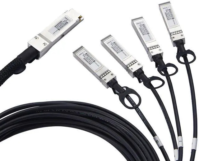 Alt view image 2 of 7 - 40G QSFP+ Breakout DAC Cable (Compatible with Mellanox MC2609130-001), Passive Copper, QSFP+ to 4X SFP+ Twinax, 1M 3.3ft