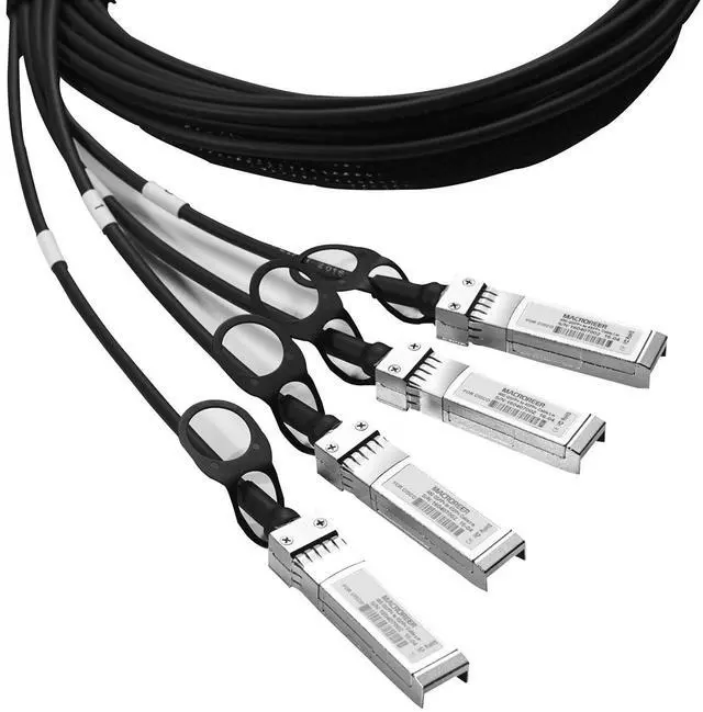 Alt view image 3 of 7 - 40G QSFP+ Breakout DAC Cable (Compatible with Mellanox MC2609130-001), Passive Copper, QSFP+ to 4X SFP+ Twinax, 1M 3.3ft